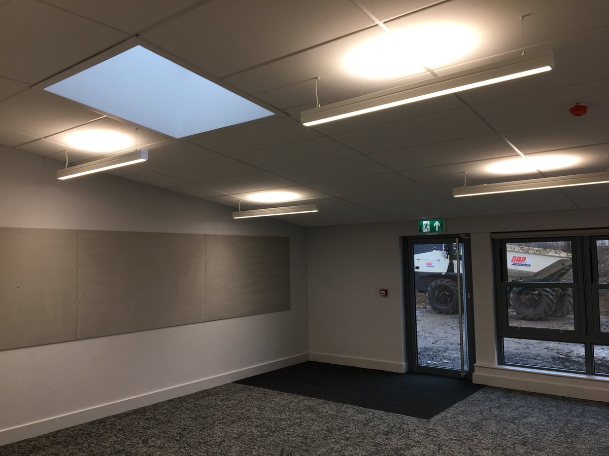 We’re almost complete at Loddiswell School with @MidasGroupUk &amp; our @RockfonUK #acoustic &amp; #hygienic #ceilings are looking great.