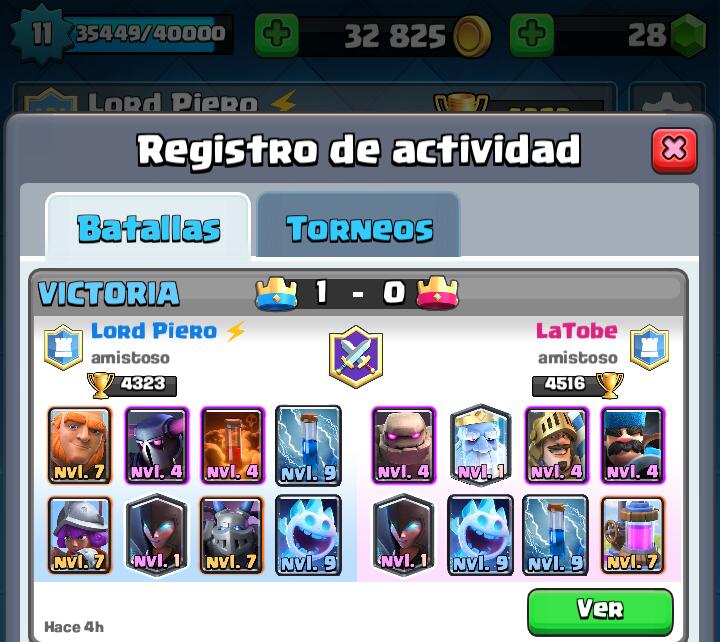 Victoria de nuestro jugador más importante del plantel! 

En un amistoso entre dos jugadores muy fuertes, de nuestra parte <a href="/LordPieroCR/">warriorG</a> logra vencer a @LatobeCR jugador de <a href="/ScorpionsGG/">Scorpions™</a>, buena partida. 

Seguiremos esforzándonos para mejorar más!