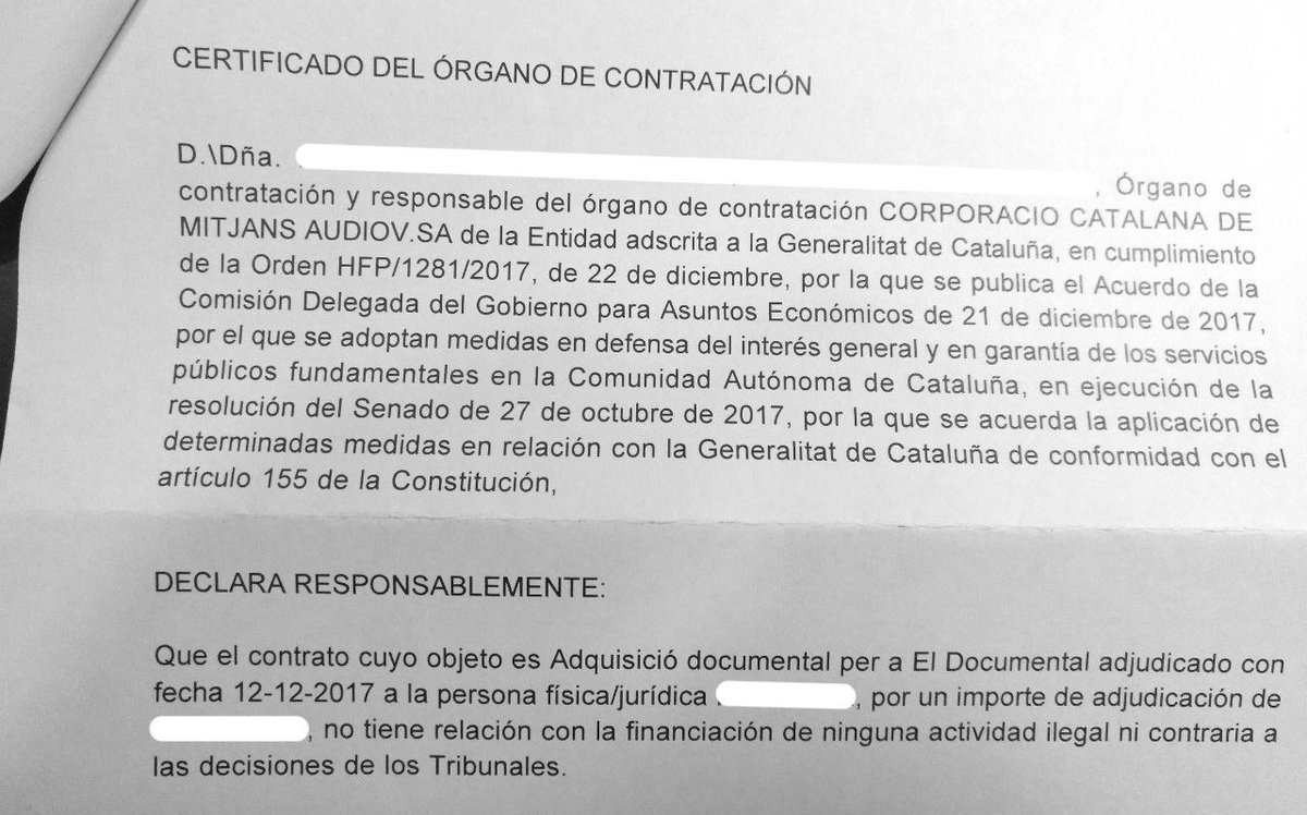 El 155 que ens vigila i ens humilia cada dia. Segurament no han vist encara el documental del 12 d'Octubre. Properament a TV3.
