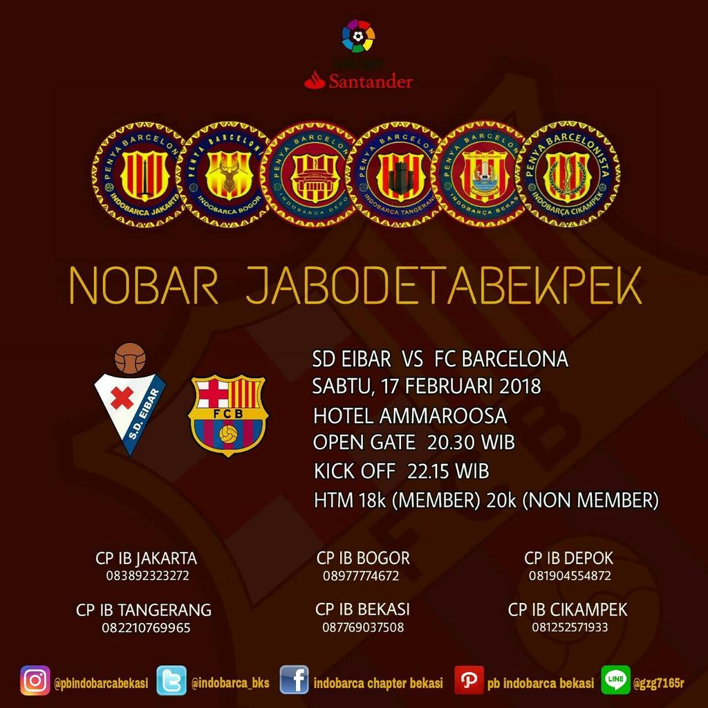 INDOBARCA_BKS's tweet photo. Holla pagi guys Cules &amp; Angel 🤘

H-1 menuju #NOBARAKBAR #JABODETABEKPEK

SD Eibar VS FC BARCELONA
Sabtu, 17-february-2018 
📍 Hotel Amaroossa Bekasi
OG 20:30 kickoff 22:15
HTM 18k/20k

merapat 😎

#chapterevent #indobarca
#indobarcabekasi #bekasi #NOBARAKBAR #JABODETABEKPEK https://t.co/omxKo935Zk
