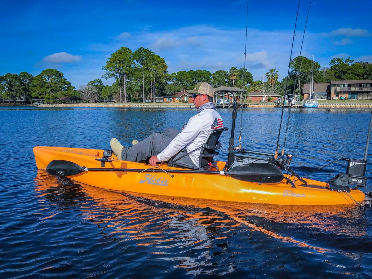Sunjammers's tweet photo. The @hobiefishing Outback #Kayak paired with a Power Pole makes its a #Fishing machine! It’s one of the best #kayaks to #Fish @destination_pc. #Sunjammers #PContheBay #AlterYourBoundaries https://t.co/1r7UFpvUp7