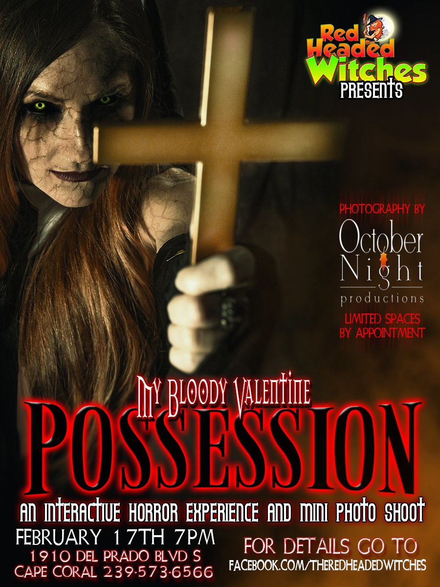 #Horror themed mini #photoshoot this saturday in #capecoral #swfl  at <a href="/RedHeadWitches/">Crissy Barchers</a>. Book your spot! Theme is #Possession. For info go to: fb.com/events/1407680…