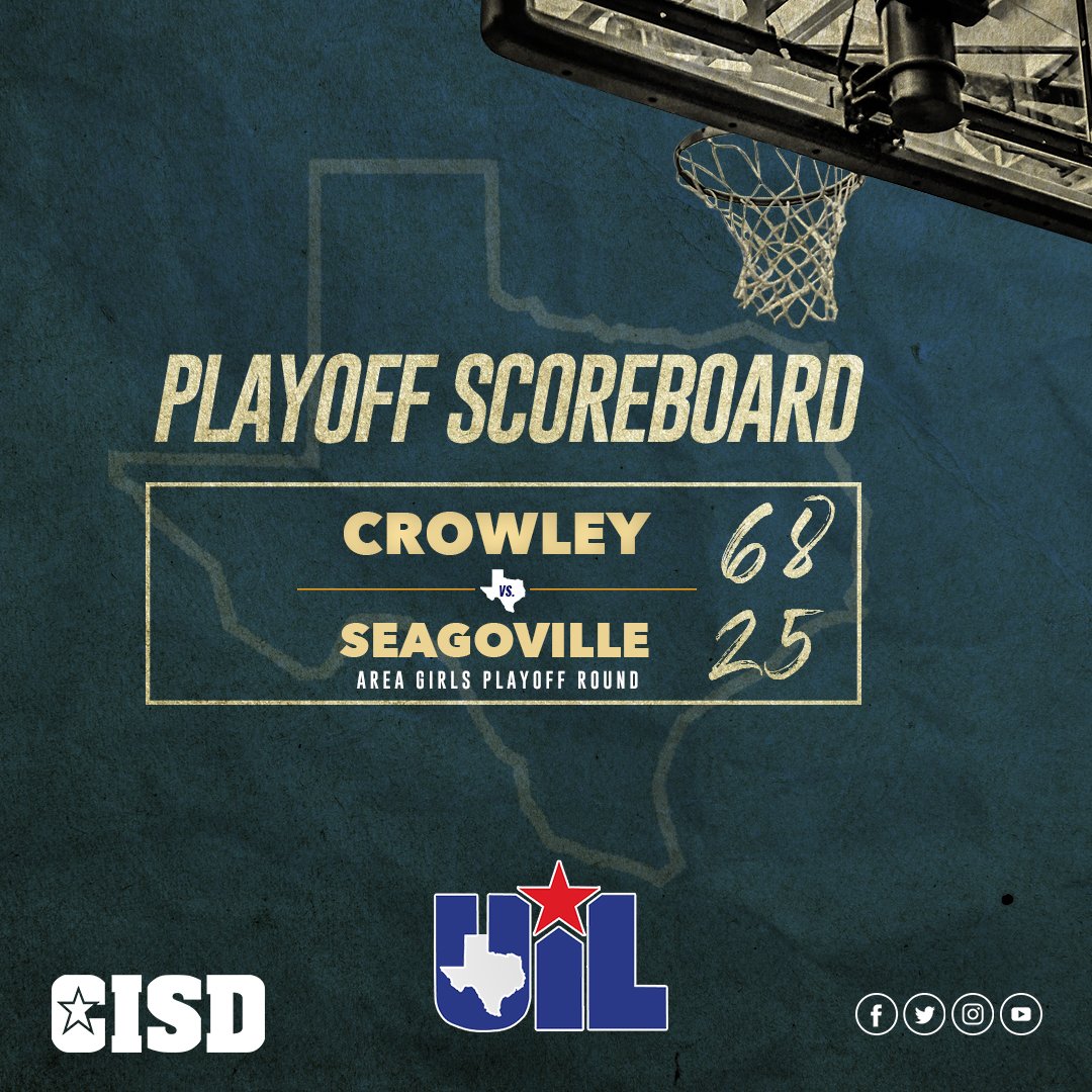 Congrats to the <a href="/CrowleyHS/">Crowley High School</a> 🏀 program on upending Seagoville Thursday night to advance to quarterfinal action of the <a href="/uiltexas/">Texas UIL</a> Girls State Basketball Playoffs. #WingsUp