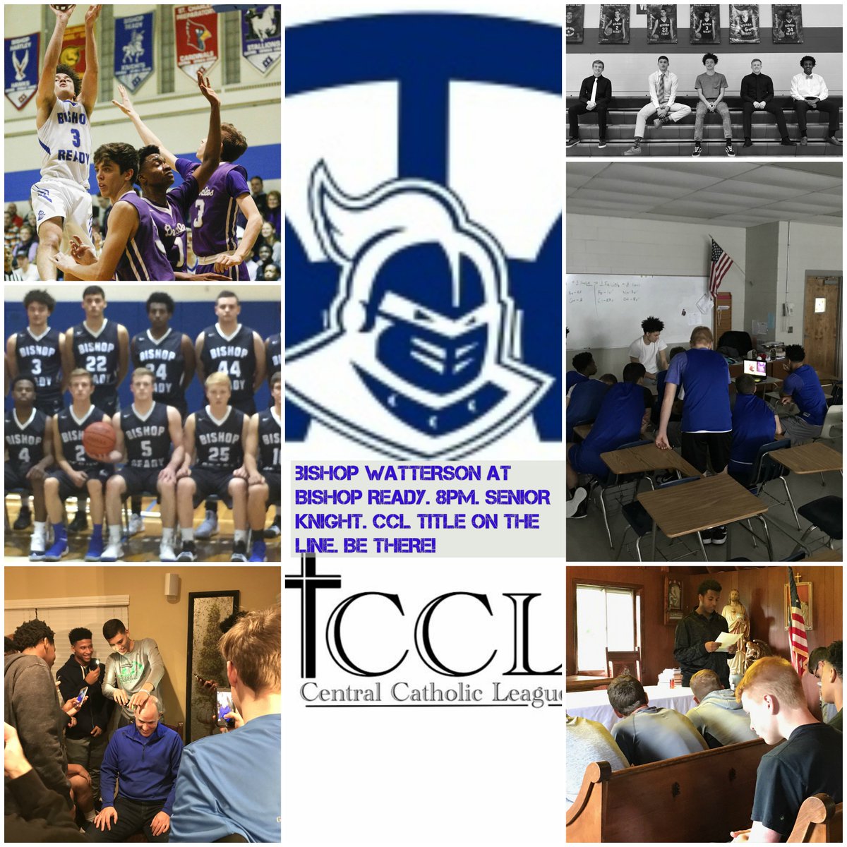 ReadyHoops's tweet photo. Eagles &amp; Silver Knights to decide the fate of the 2017-18 @CCLAthletics Boys Basketball League Title! A win gives the #ReadyHoops the first out-right CCLtitle since 2002. Senior Knight for our 5 tremendous senior members! Triple-header beginning at 5pm! Silver Knight Nation Rise! https://t.co/iBLddPwRAu