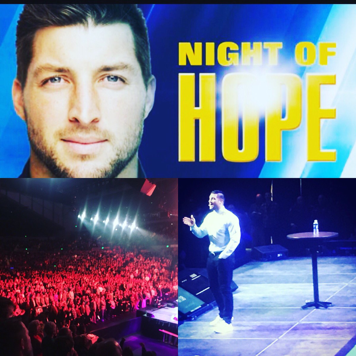 AndrewPaino's tweet photo. Thank you for continuing to inspire, @TimTebow! That was a great message of Good News about the love and hope we all may have through Jesus Christ! #FCATebow #TebowTime #Tebow #Hope #Love #GoodNews https://t.co/vZVM1wgkjz