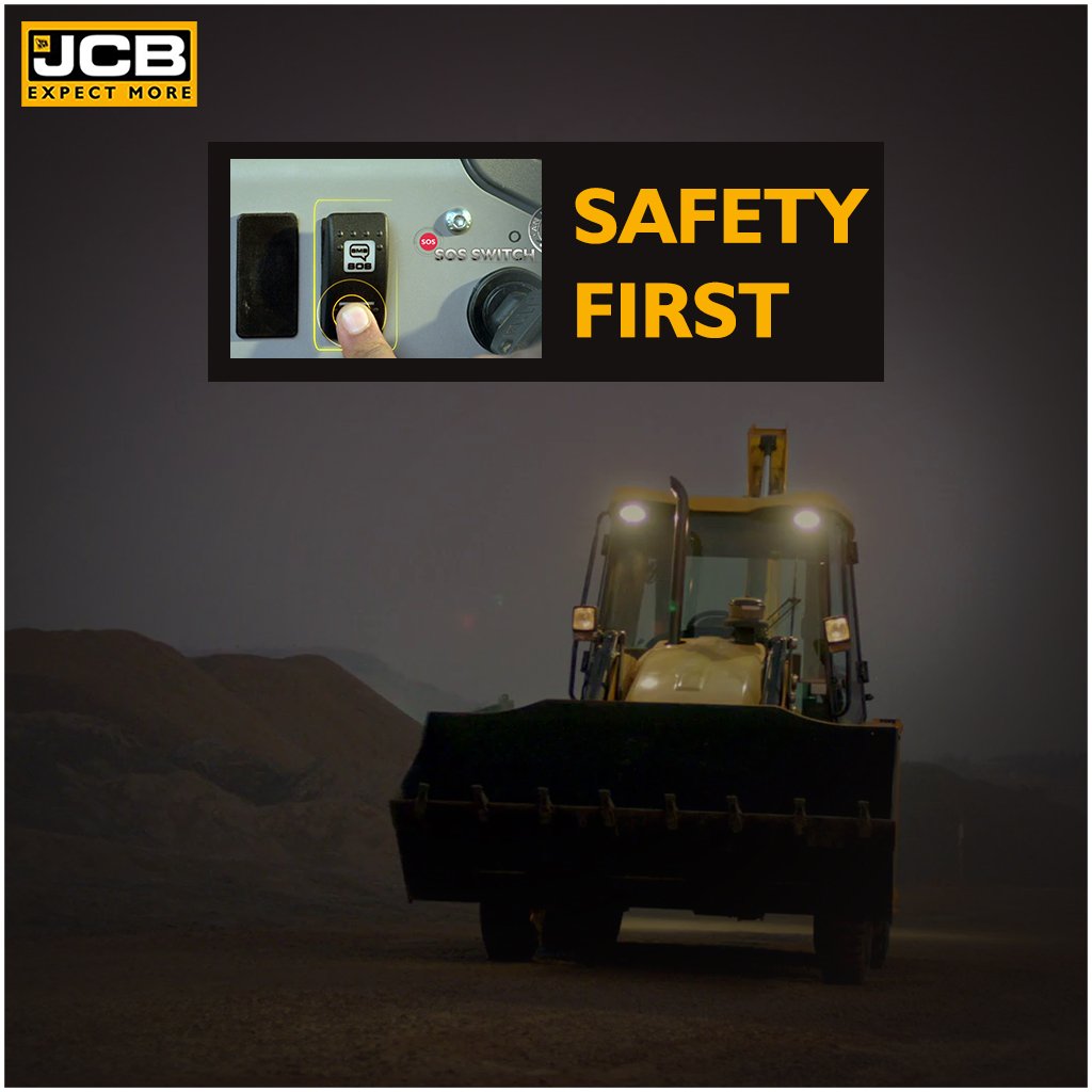JCBIndiaLtd's tweet photo. With "Follow me home" lights and the SOS switch, #JCBIndia is focused towards #OperatorSafety. #DigitalRevolution #TheFutureIsIntelligent https://t.co/cmp7xe1c86