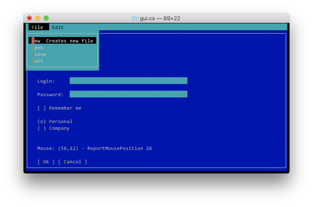 migueldeicaza's tweet photo. On my copious spare time, I wrote a console UI toolkit for .NET, check it out: https://t.co/1fMKvcWUyd https://t.co/oLTVu0q5rm