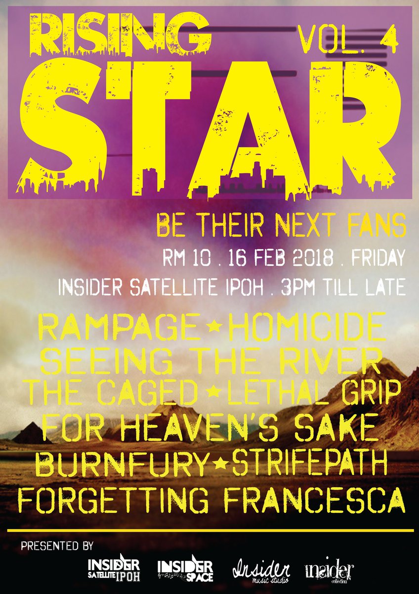 Jenn_Thompson's tweet photo. #PERAK TODAY February16 RISING STAR VOL4 3pm @insider_satell #IPOH ft. @rpghcasfuck @homicidehc @strxmhc #TheCaged #LethalGrip @fhsbandd @BURNFURYHC @strifepath @FrancescaBandMY https://t.co/SASZhFIUts