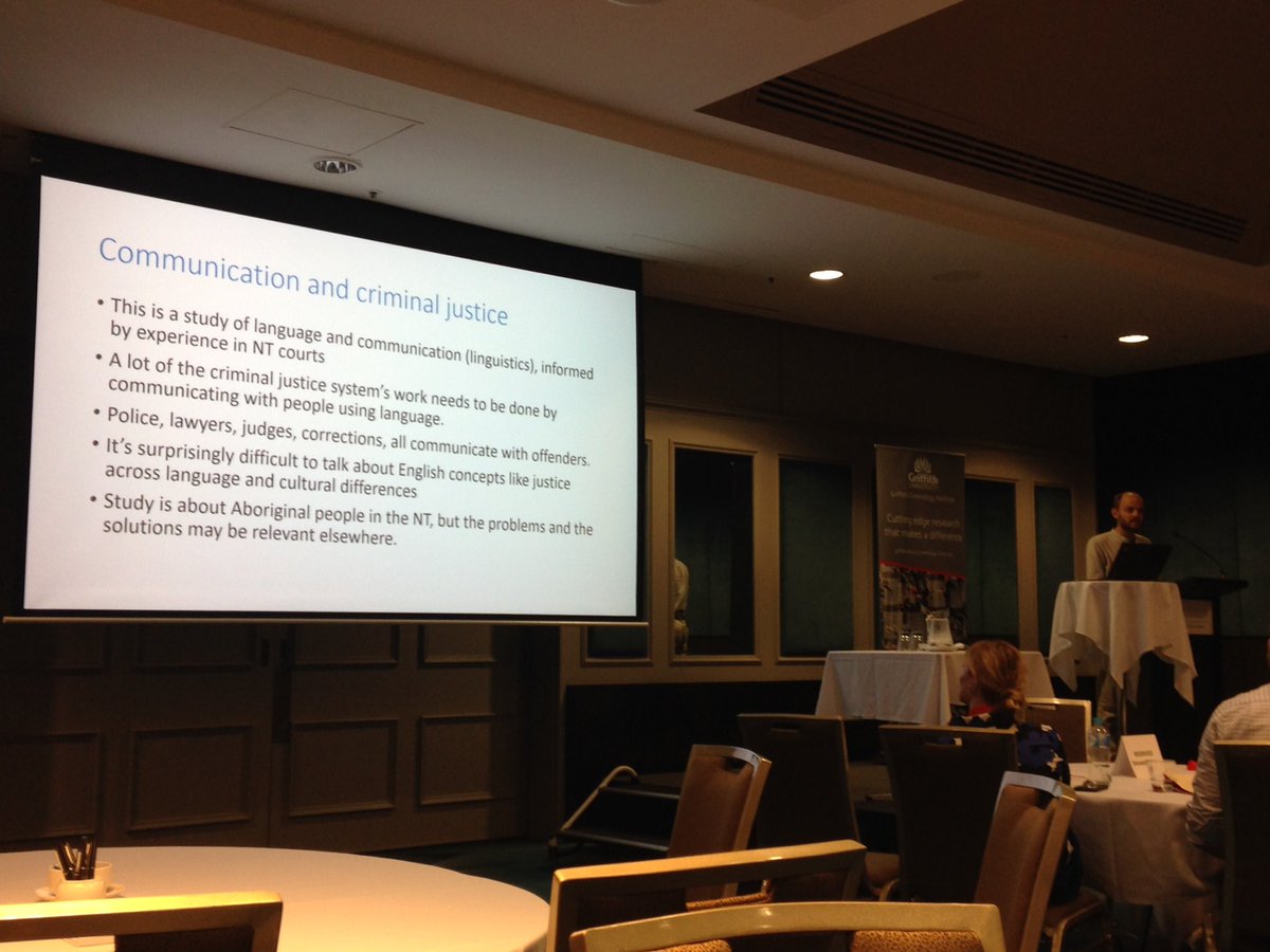 _marywoodward's tweet photo. Fascinating work by Alex Bowen in NT about communicating re legal rights with Aboriginal suspects. #ARCJC2018 https://t.co/PKcaJmXdQF