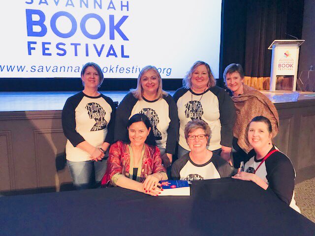 KateRKeith's tweet image. Thank you @Writer_DG for making my birthday perfect. We loved having you in Savannah, Ga! I hoped 2 ask you 1 question: You explained that the story has evolved and changed shape through your writing process. Is there any part of the story you would have changed in hindsight?