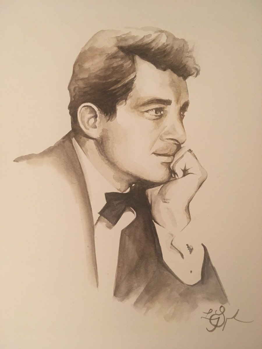 lucyspink's tweet photo. I have decided, during Lent, I would draw or paint a face a day, of a person that has made me happy/laugh/smile. Day 1: I am starting with the @kingofcool Dean Martin. #faceaday #mysmilesandlaughs https://t.co/jbBmtG8abQ
