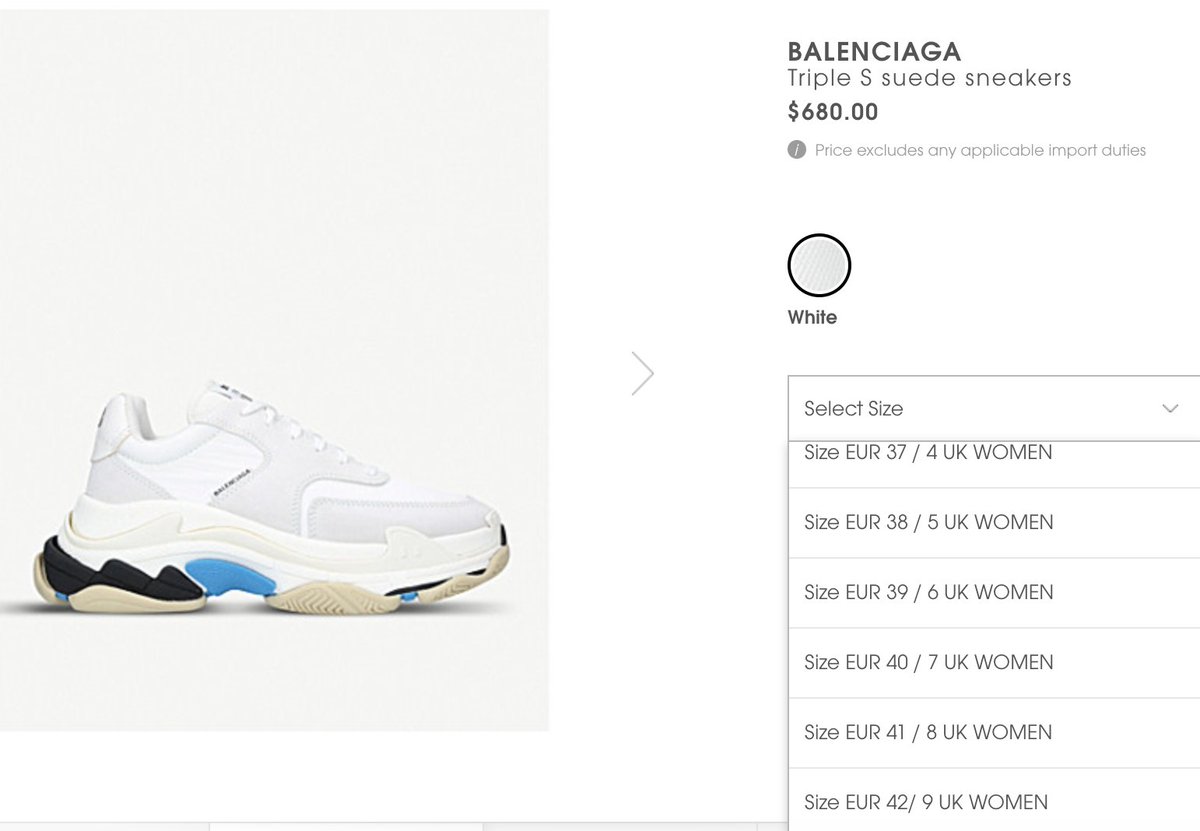 balenciaga triple s white selfridges