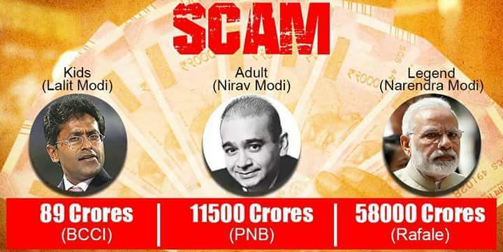 SarabjotSinghG's tweet photo. क्या यह सिर्फ एक संयोग है कि यह सभी #मोदी हैं ??
@LalitKModi : #IPLFraud
@niravmodijewels : #PNBScam
@narendramodi : #RafaleScam
#ModiRobsIndia
#ModiEscortsScamsters
#PakodaGormint https://t.co/eaP7bsgAil