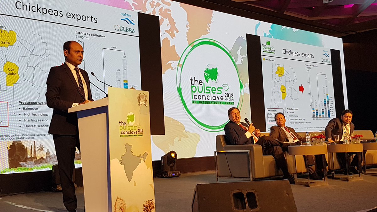 GlobalPulsesGPC's tweet photo. "Argentina came to the #Chickpea market to stay. And to grow," GPC Advisory Committee member Jose Maria Lazara says at India #PulsesConclave https://t.co/cm09dp9f9h