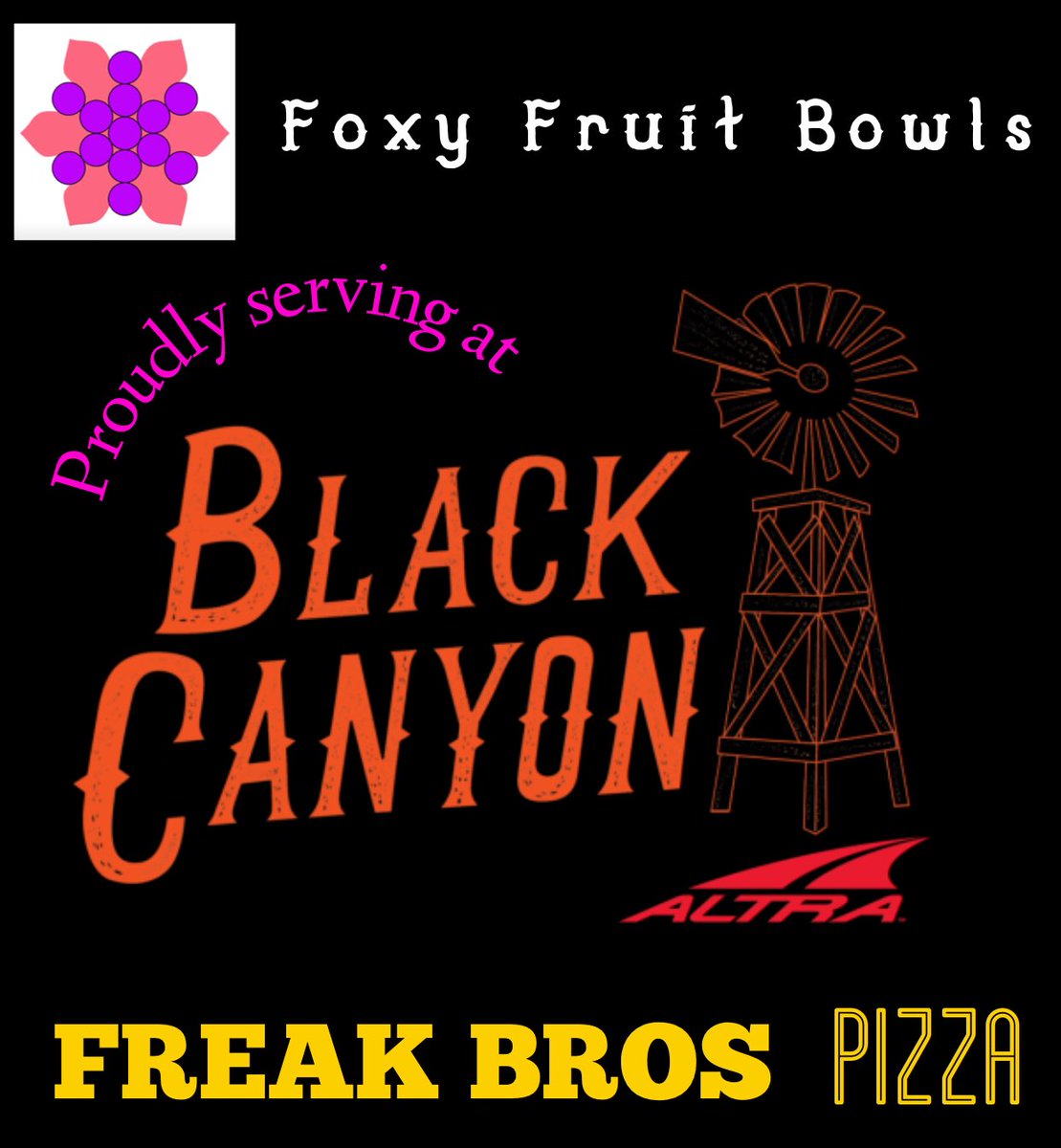 We will be at BOTH the 60k and 100k finish lines on Saturday at #BlackCanyonUltras! All runners receive a complimentary pie! Foxy Fruit will be joining us at the 60k finish line..runners choice, complimentary Pizza or Fruit Bowl! Show us you bib and enjoy 🍕🍒