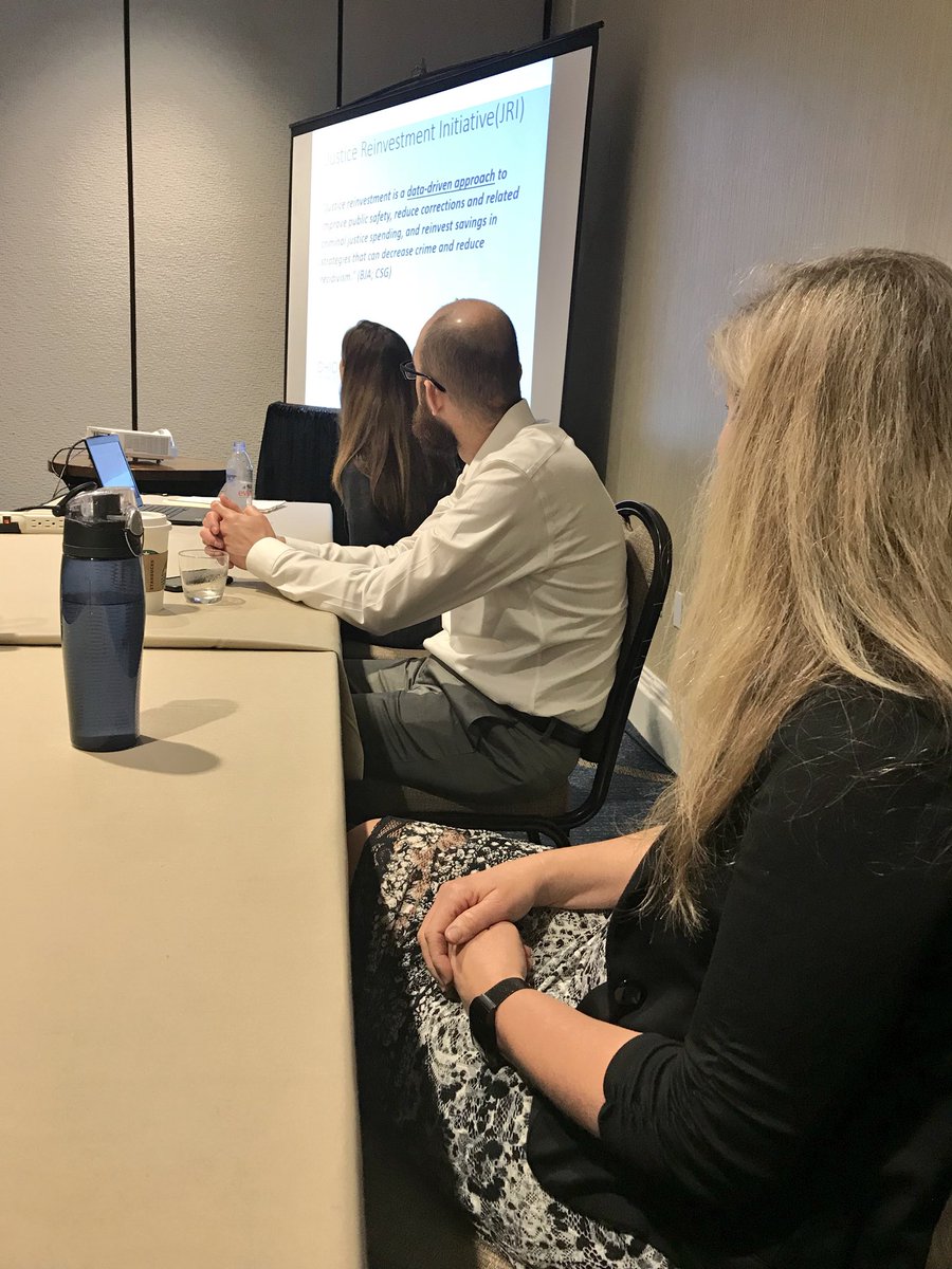krysteltossone's tweet photo. Shout out to my colleague @fredbutch213 and others for a great #ACJS2018 panel presentation earlier! Great discussion on JRI in Ohio. #statisticiannotpictured #NOLA #research #datadragon https://t.co/5MZFUxelqn