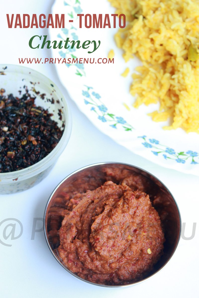 priyasmenu's tweet photo. #100chutneys #priyasmenu #chutneyseries Day 12 - Vadagam Tomato Chutney ! https://t.co/oXvdleQSRI