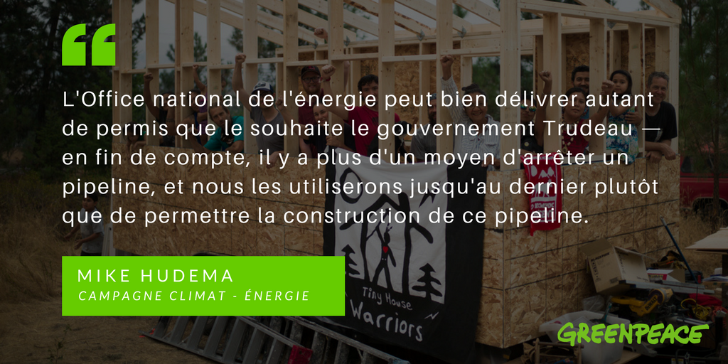 greenpeaceQC's tweet photo. FLASH: @ONE_NEBCanada
vient de délivrer des permis autorisant #KinderMorgan à commencer la construction de son pipeline #TransMountain sur le Mont Burnaby à Vancouver. 
#StopKM #cdnpoli #bcpoli #NotPipelines #ProtecttheInlet https://t.co/nme8KVJnsn