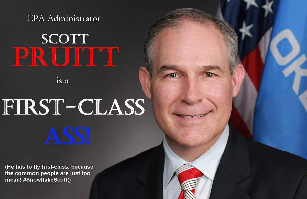 imobannon's tweet image. Pruitt spending your $- #Firstclassass #scottpruitt #snowflakescott #oklahoma @realDonaldTrump