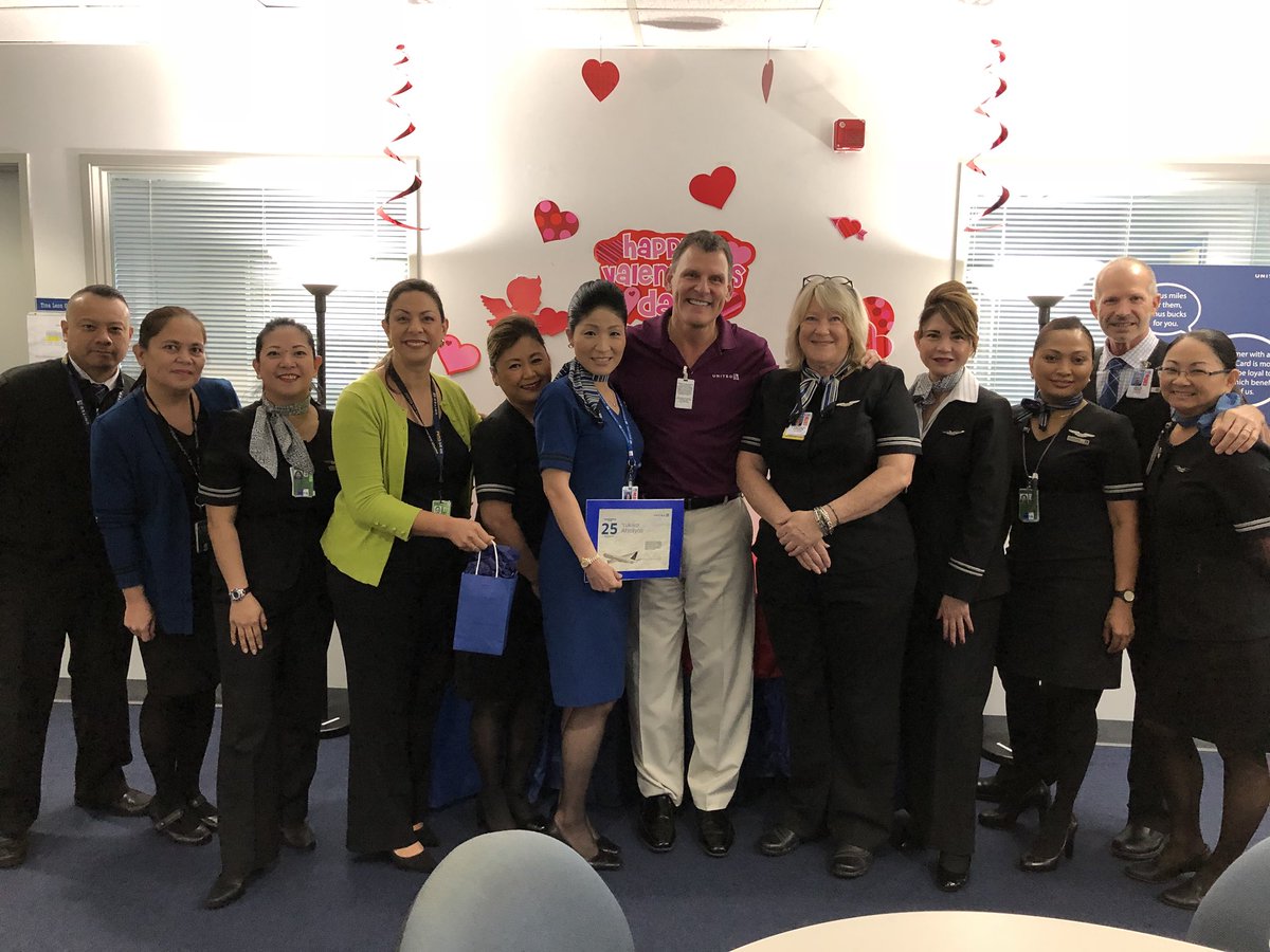 Celebrating Yukiko Aricayos 25th anniversary with our Guam based flight attendants.