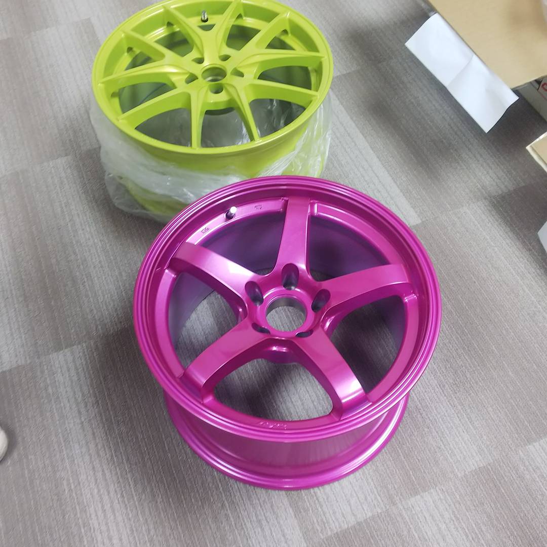 miku様専用✨JNCホイール マゼンタピンク塗装 ピンストライプ 4本セット-