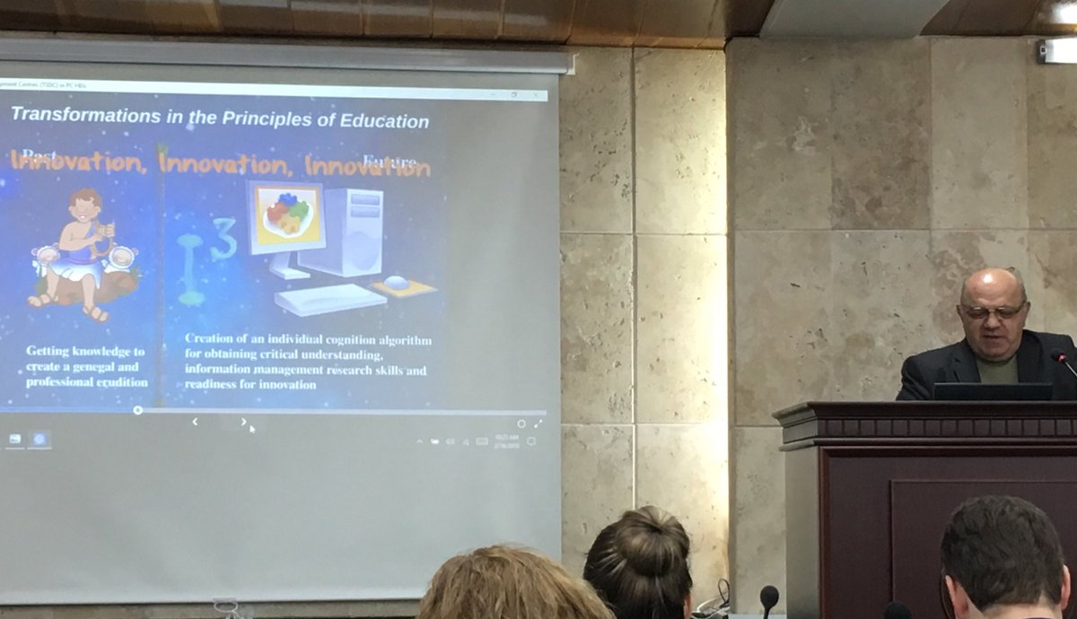 jupidu's tweet photo. WP1 leader Margarov from National Polytechnic University of Armenia emphasizes innovation- interaction- involvement to teach #generationZ in the #printel project https://t.co/PULf8nHL7z