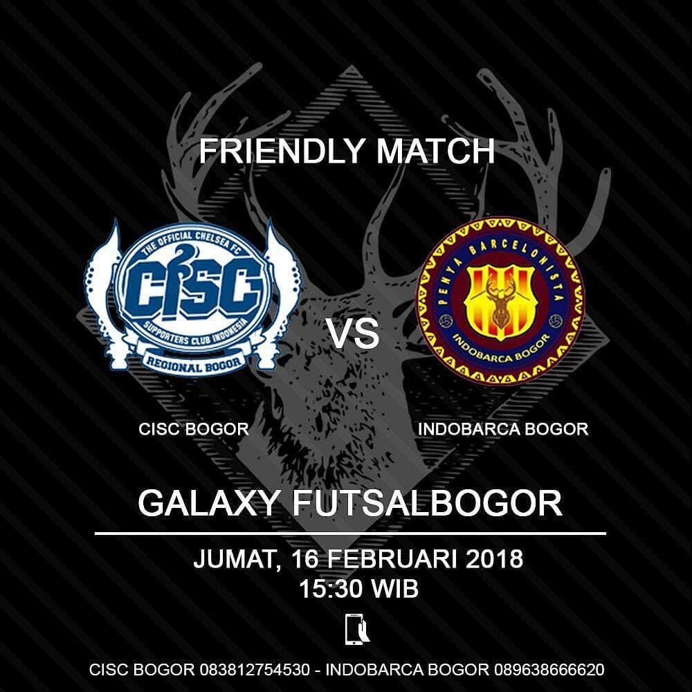 ciscbgr's tweet image. FriendlyMatch | Futsal | @cisc.bogor vs @pb_indobarcabogor 📆 Jumat, 16 Februari 2018
🕙 Pkl.15:30 WIB - Selesai
📍 Galaxy Futsal, Tajur
💰 Htm Kolektif
👕 Jersey Chelsea / CISC Bogor
📱 +6283812754530 ( Hendro )

#ThisIsCISC
#ciscbgr
#raincityblues 
#Futsalciscbgr