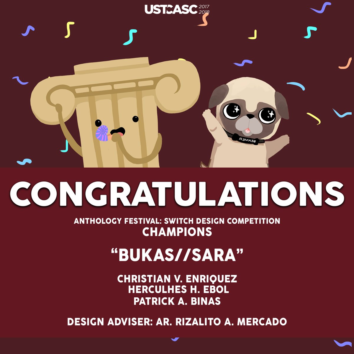 ustcasc's tweet photo. We are champions! Congratulations to all winners in the competitions in the recently concluded Anthology Festival! Keep making us proud! UST Arki represent! https://t.co/Xq9GnDP9nA