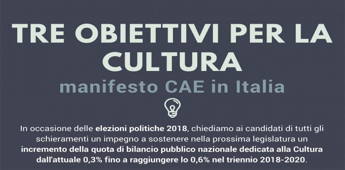 #30obiettiviperlacultura 
@CAEinitalia aderisco al manifesto CAE perché una società sostenibile e democratica,
fondata sulla pace, il rispetto della diversità culturale e il dialogo si fa attraverso la cultura