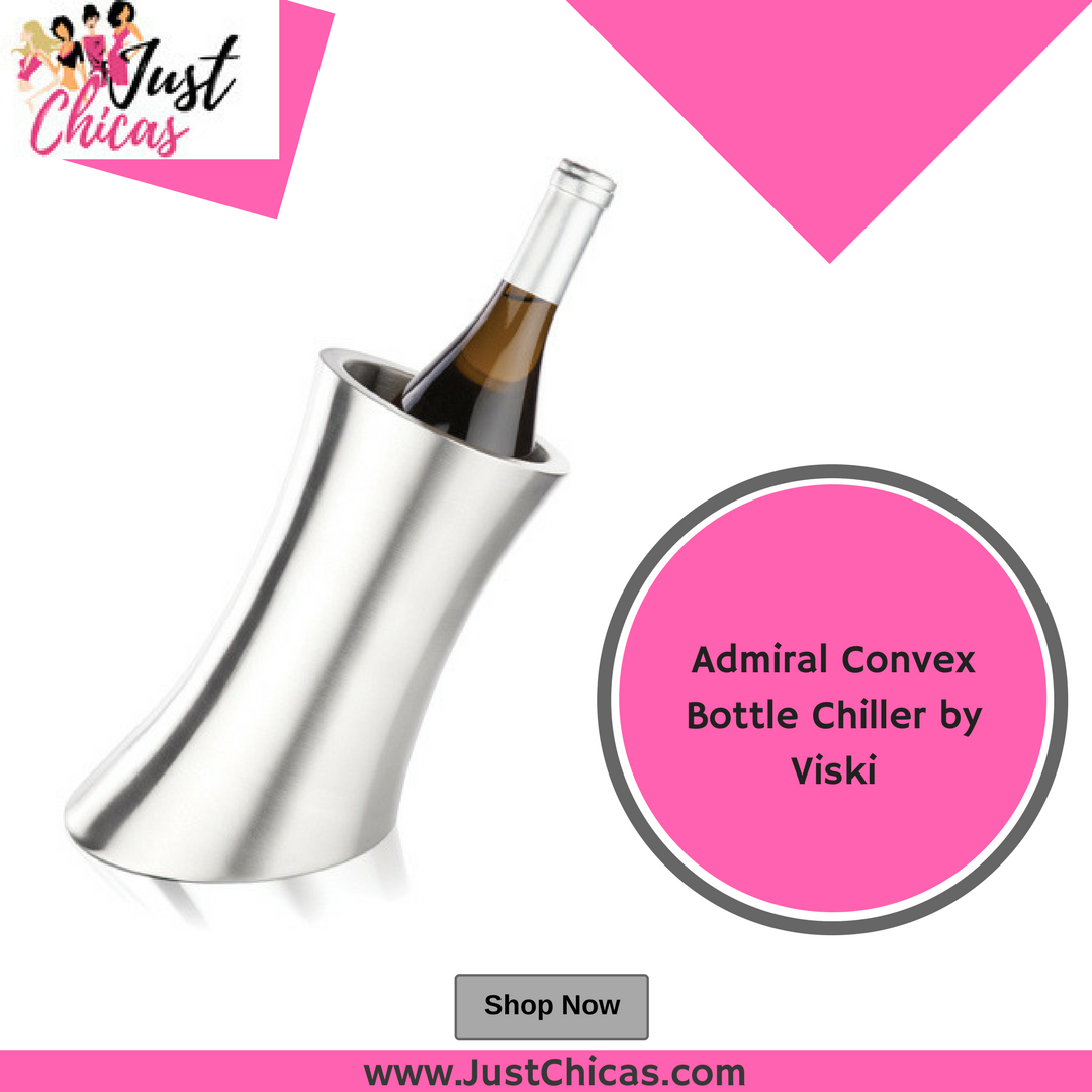 Just_Chicas_'s tweet photo. Angled and contoured to showcase a vintage with museum-worthy panache, our gleaming stainless steel bottle chiller is double-walled for full insulation and holds one standard bottle of white #wine. Available at  your all-time favorite online shopping store https://t.co/cAI7QMMrY7 https://t.co/Na5CfHOA93