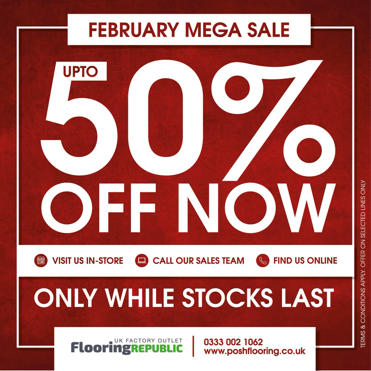 We have a MASSIVE SALE just gone live!

There is up to 50% off on selected lines, but only while stocks last! Don't miss out!

Use our early bird discount code: EARLY18 for an extra 10% discount, but only until Saturday 1pm!

Find out more here: goo.gl/scyrpN