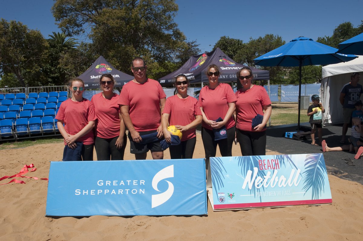 netballvic's tweet photo. We loved our first #BeachNetball trip to Shepparton!

Thank you to everyone who came and got involved!

Winners:
Women's Division: Life's a Beach 
Mixed Division: Happy Feet
30+ Division: Red Legs 

 @GreaterShepp  @VisitShepparton  @VicHealth  #PlayBetweenTheFlags https://t.co/fpGb8t9Cl5