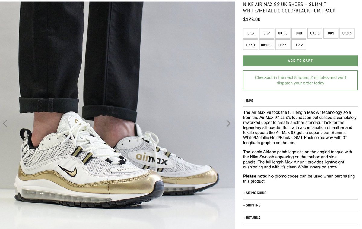 air max 98 metallic gold