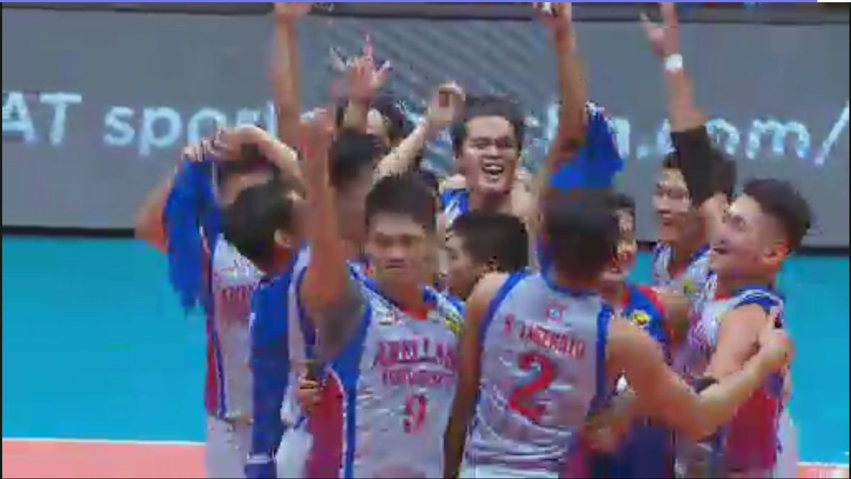 Arellano University draws first blood in the best-of-3 finals series of NCAA Season 93 Mens Volleyball. Coach Sherwin Meneses and his boys is just a win away from AU's first NCAA Men's Volleyball championship. #NCAASeason93