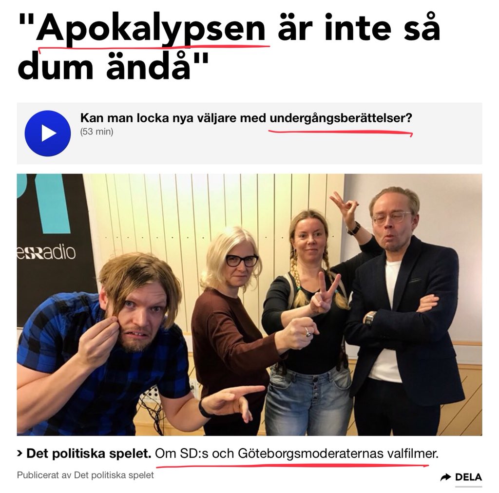 avPublicService's tweet photo. Opartiska @sverigesradio kallar SD:s och M:s valfilmer för ”undergångsberättelser”

---

➡️https://t.co/P0WYkNcSW4

--- https://t.co/GG8A9yyvTn