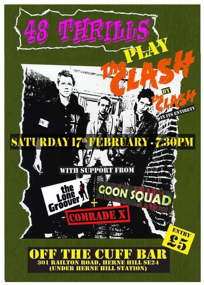 lonegrooves's tweet photo. Attention Clash City Rockers: Set transmitters to boost. Tomorrow night, OTC Bar, Herne Hill. 48 Thrills doing the first album, me and others in support. "Fill 'er up Jacko" https://t.co/fv6JJfBmzu
