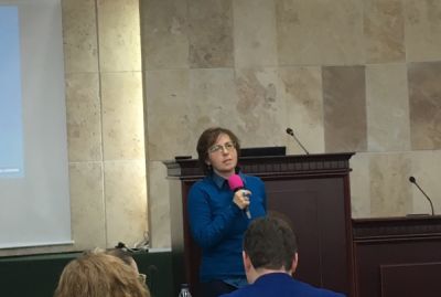 jupidu's tweet photo. Lana Karlova, Coordinator Erasmus Plus, Armenia encourages us to think about sustainability and the future of the virtual academy of teaching&learning already now - at the kickoff meeting! I like that :) #printel https://t.co/eAkvHw0pSq