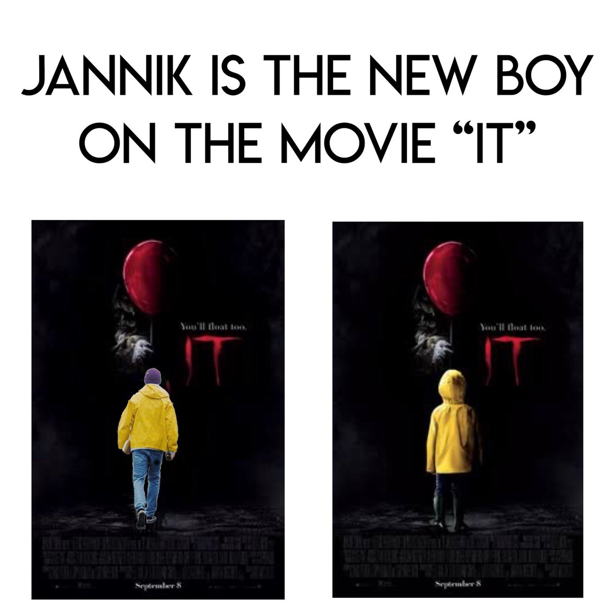 Lieblingab's tweet photo. “Jannik is the new boy on the movie “it” 😂😂😂 sry @jannikbrunke https://t.co/PW9sMOWRPs