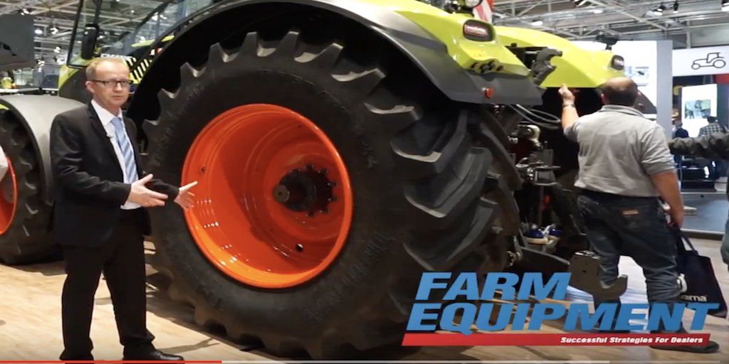 moveero's tweet photo. Ole Dall, GKN Wheels' Product Manager explains the key design features of our 44" #Profigrip wheels on the new #Claas Axion 950, at #Agritechnica 2017 https://t.co/yDvHduZ8fU #AG https://t.co/tIK6CDMvsx