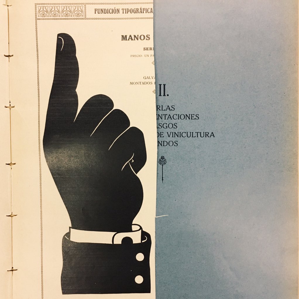 GinaSerret's tweet image. A la @BiblioCatalunya també vam veure mostres angleses (1838 i 1856) de tipus de plom enormes per a titulars i especímens espanyols amb vinyetes i ornamentacions com el 'surtido manos negras y manos blancas' de Richard Gans (1905?)☝🏿

#displaytype #specimen #printingtypes #type