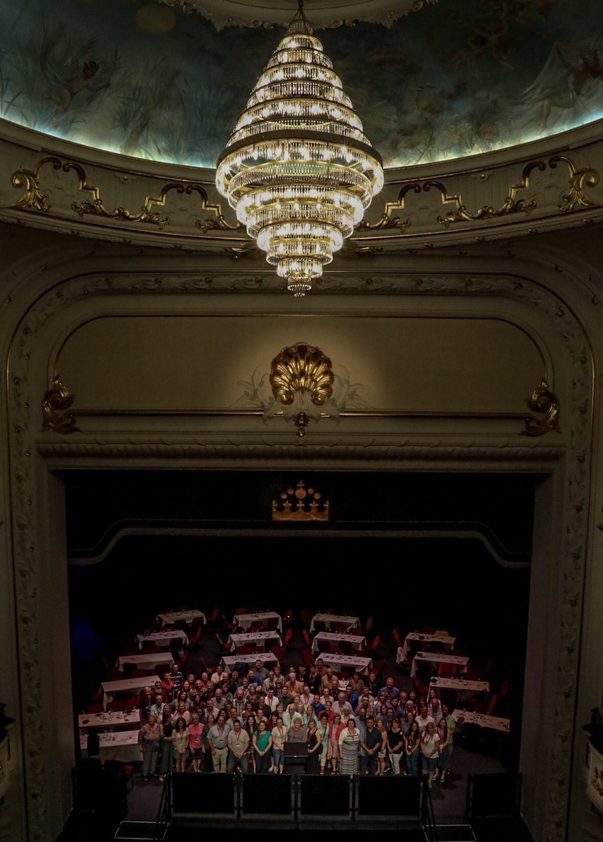 Tonight the 2018 #IFTANZ Study Tour kicked off with a welcome address and dinner on the stage of the Isaac Theatre Royal in Christchurch. Truly, the curtain has been raised on this New Zealand tour. #IsaacTheatreRoyal