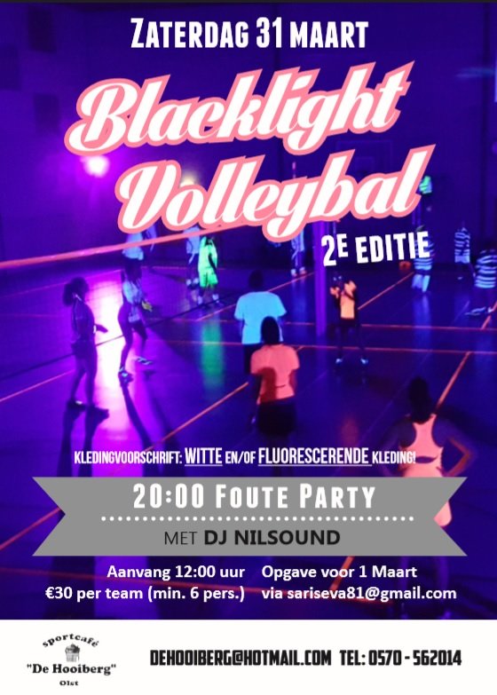 HooibergOlst's tweet photo. Blacklight volleybaltoernooi https://t.co/sdWbEpaB6k