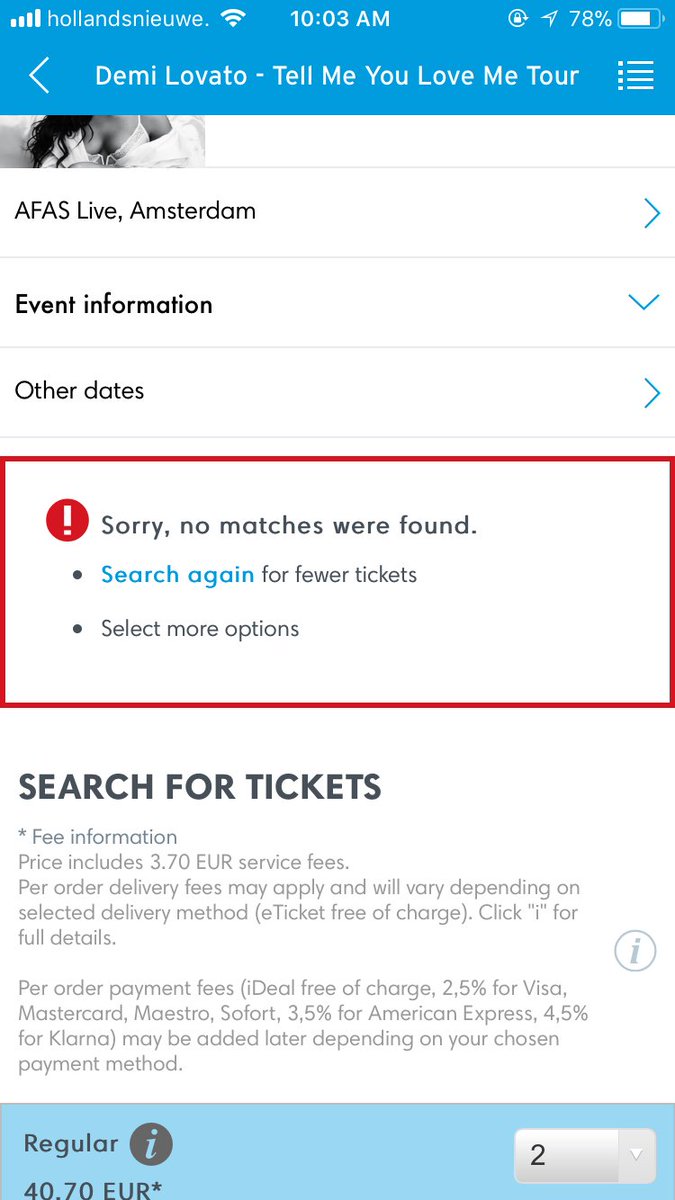 Yoshi_Robsten's tweet photo. @Ticketmaster_NL @justinsloveee Dit is belachelijk! Heb daar geen bericht van ontvangen! 10 jaar gewacht! En dan om precies 10u binnen zijn en geen tickets kunnen kopen! https://t.co/baiJd5gmTC
