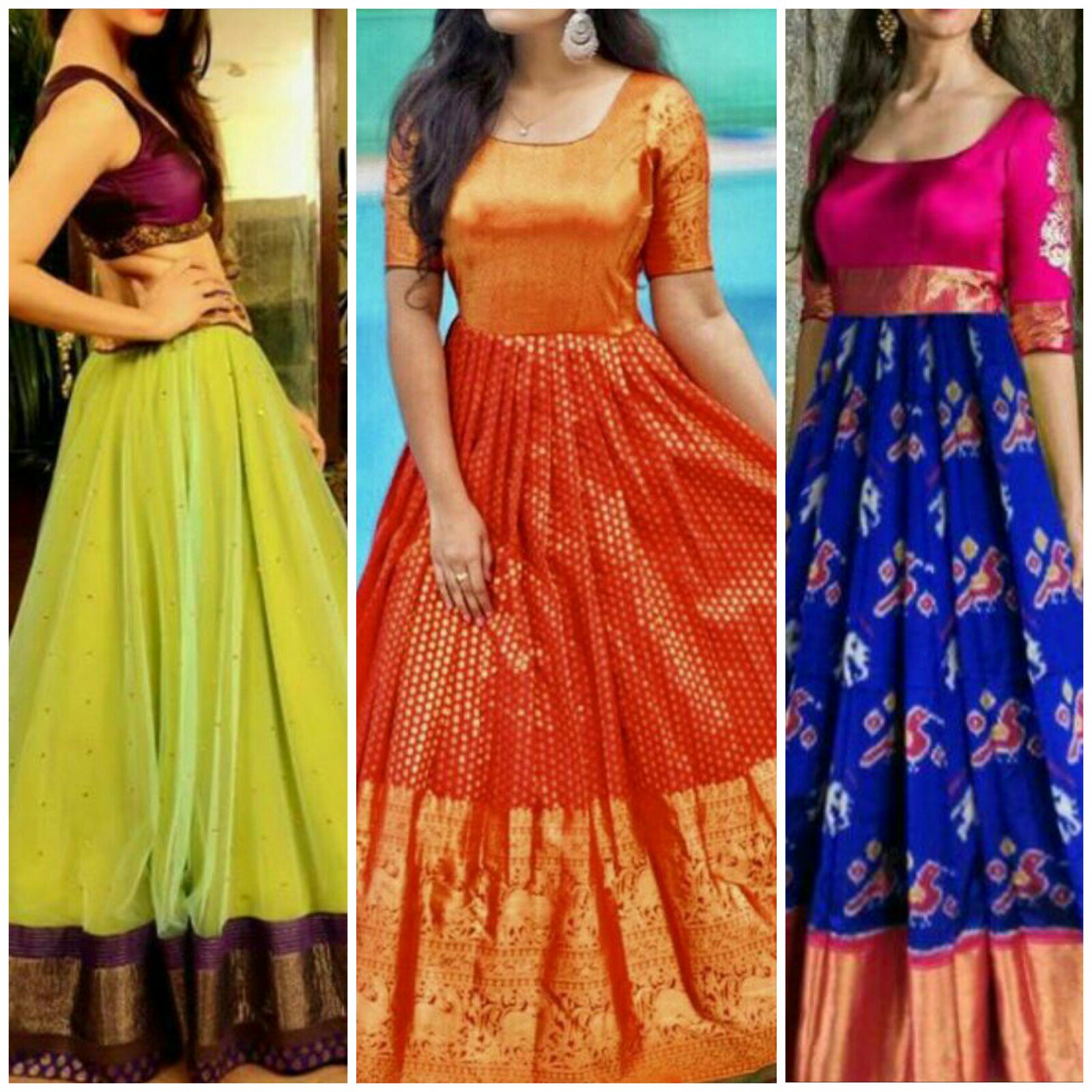 Long Dresses made out of old and Damaged Sarees #LongDresses