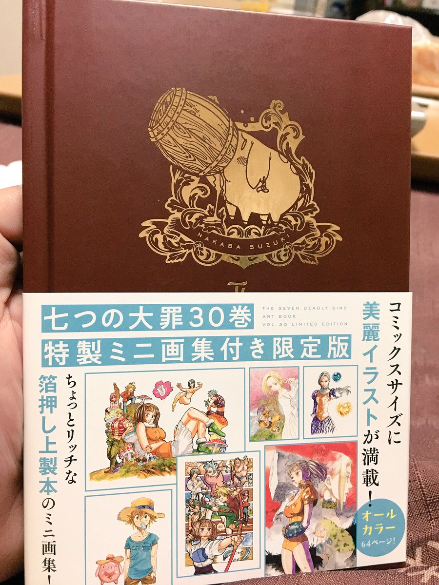ちょっとちょっと、七つの大罪限定版30巻についてくるミニ画集、装丁が