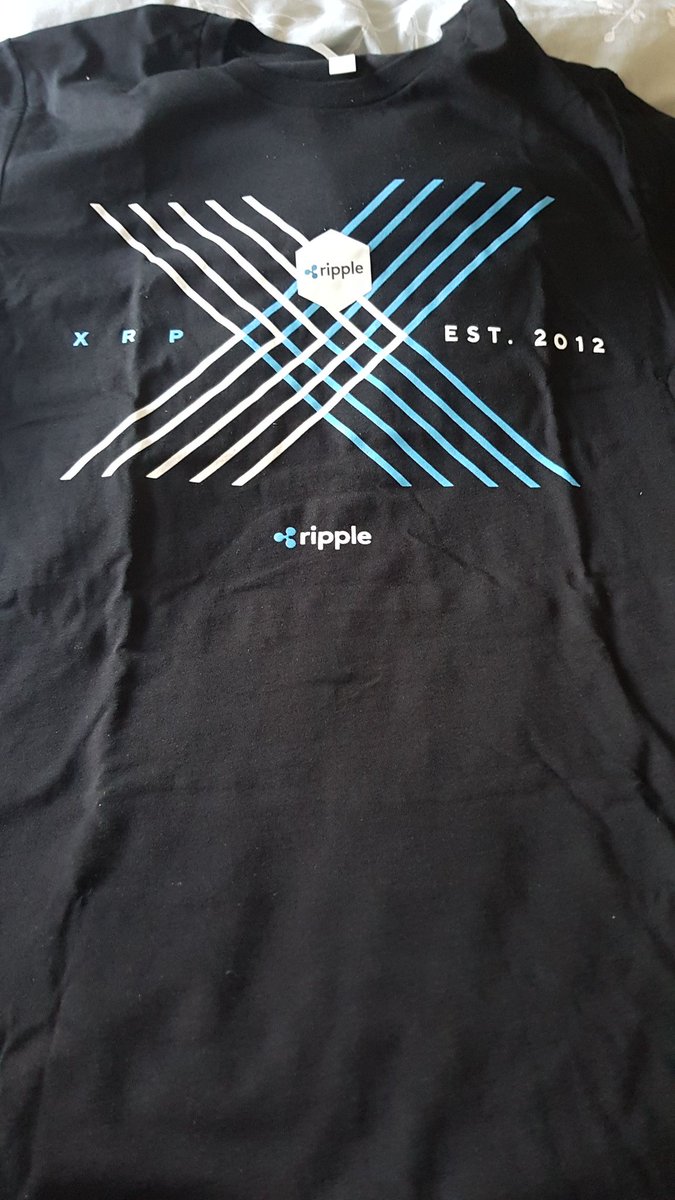 tomwheatman's tweet photo. Thanks for my t-shirt @Ripple will be wearing it with pride #ripple #xrp #hodl https://t.co/3xsuzQY1HF