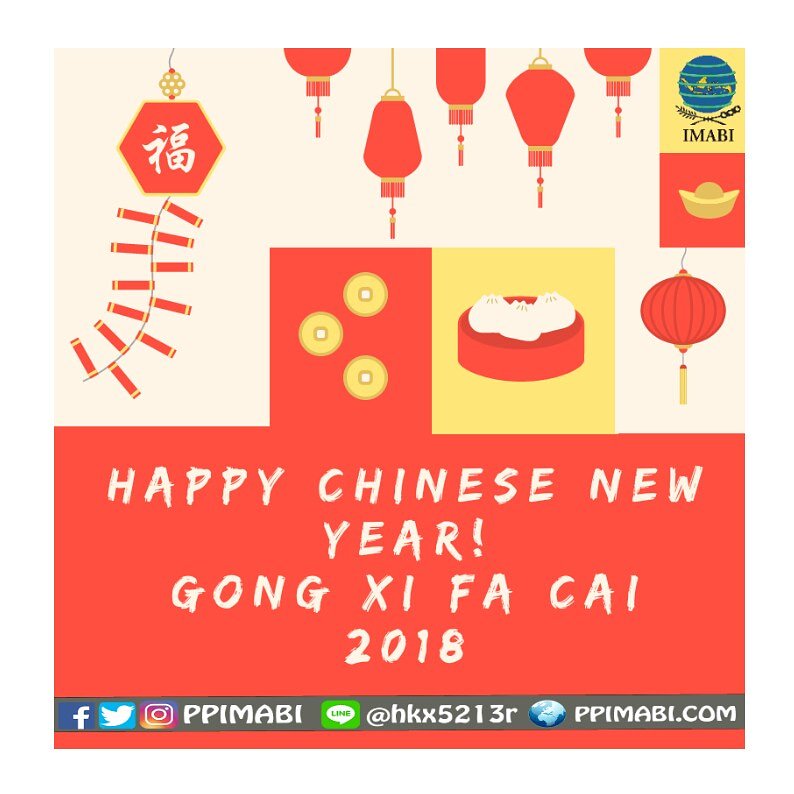 [ IMLEK 2569 ] 

Kami keluarga besar IMABI mengucapkan selamat tahun baru imlek 2569.  Semoga imlek membawa rejeki yang melimpah.

GONG XI FA CAI !

#MedioST
#Karsanusa
#IMABInesia
#IMABI2018
#PPIMABI