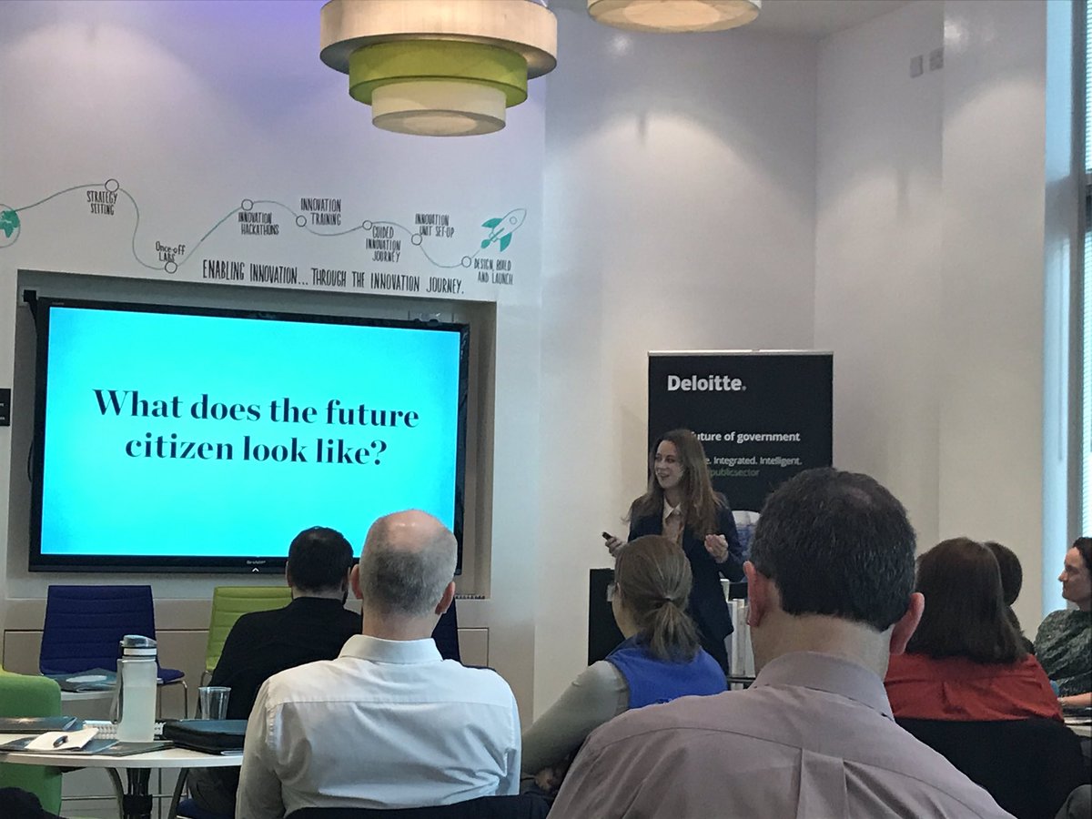 DeloitteIreland's tweet photo. "Solutions that don't have the citizen at the centre just won't cut it for #futurecitizen" Claire Dowling #govlab https://t.co/ib04eKkboy