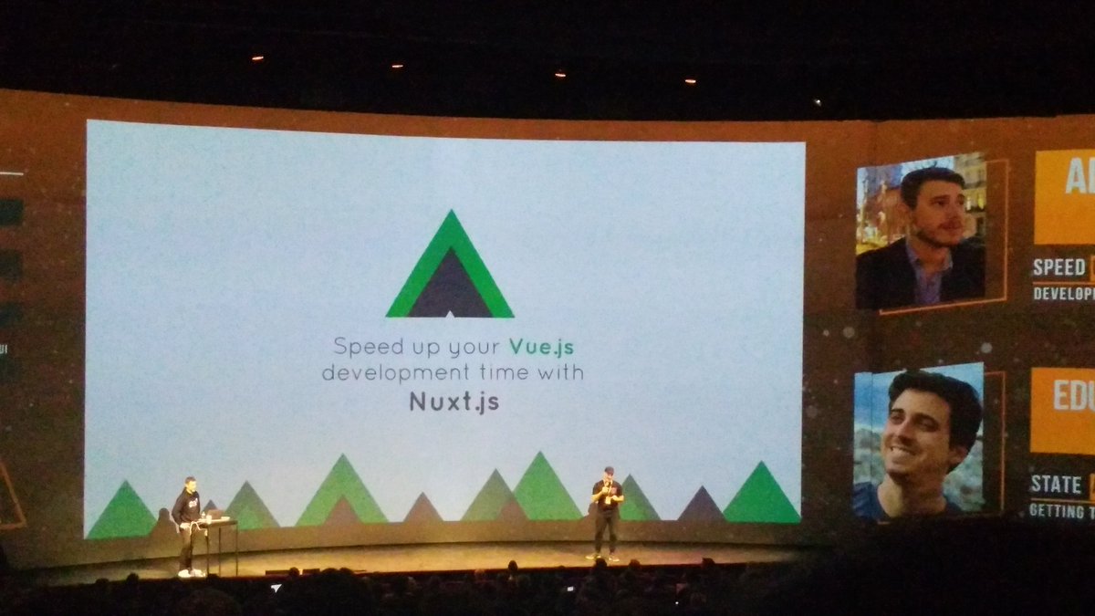 After the talk by Akryum about Vue GraphQL &amp; Apollo and a short break ☕, we are ready for the next talks, starting with Alexandre Chopin talking about Nuxtjs #VueJS #vuejsamsterdam