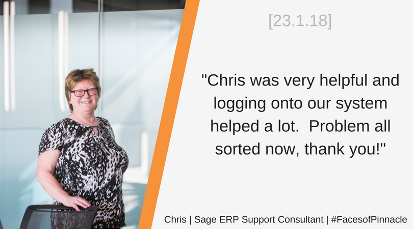 FacesOfPinnacle's tweet photo. Excellent feedback for Chris one of our 14 Sage accredited ERP Support consultants. #Sage1000 #SageLine500 #FacesOfPinnacle https://t.co/MgMj93dLYO
